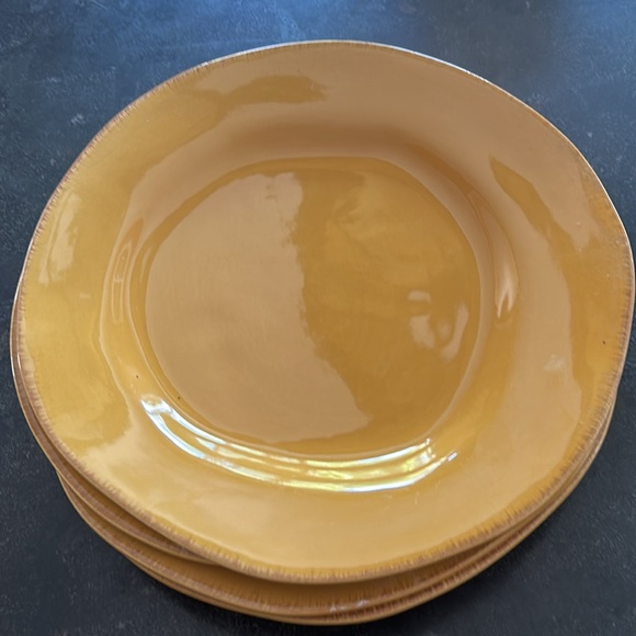 COPY - PIER 1 ASYMMETRICAL SHAPED "ELEMENTAL" DINNER PLATES: SET OF FOUR HONEY - Picture 5 of 5